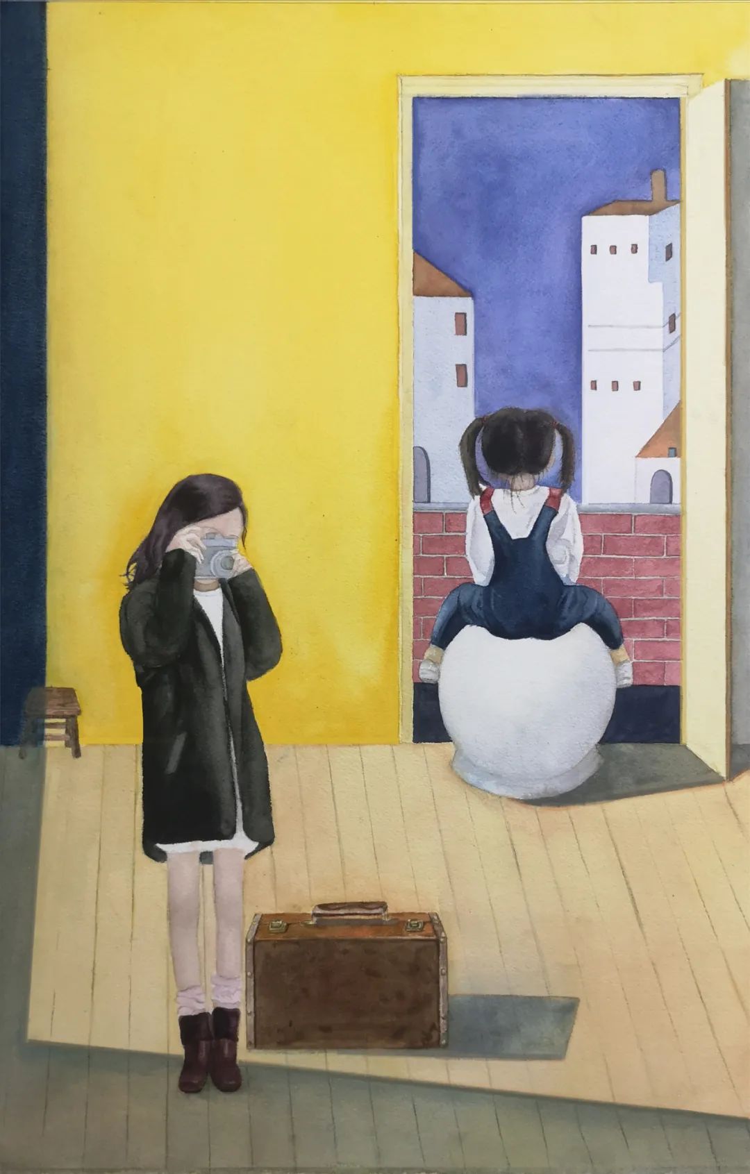 作者:王楠  指导老师:李晓智  作品名称:红黄蓝61本真   材质 :水彩